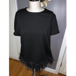 Black Top with feathered bottom